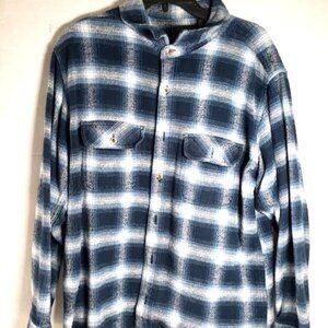 Field & Stream Men's Lumberjack Plaid Flannel Shirt Blue Sz L